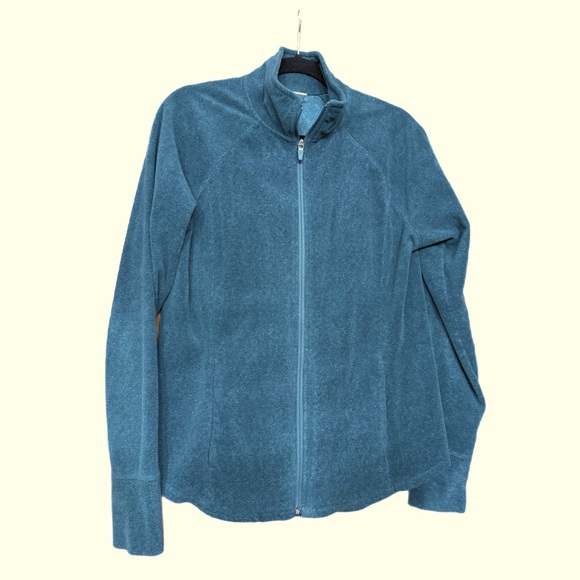 Old Navy Women's Dark Teal Fleece Jacket - Picture 1 of 4